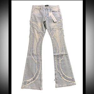 Paper Money Rebel Blue Denim Rhinestone Jeans